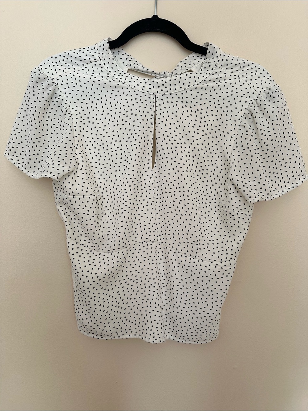 Abercrombie & Fitch White Blouse with Black Polka Dots